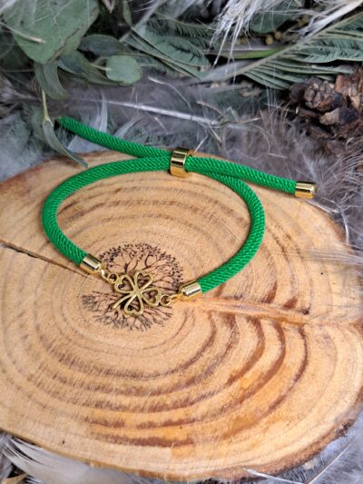BRACELET CORDON TRÈFLE 4 FEUILLES