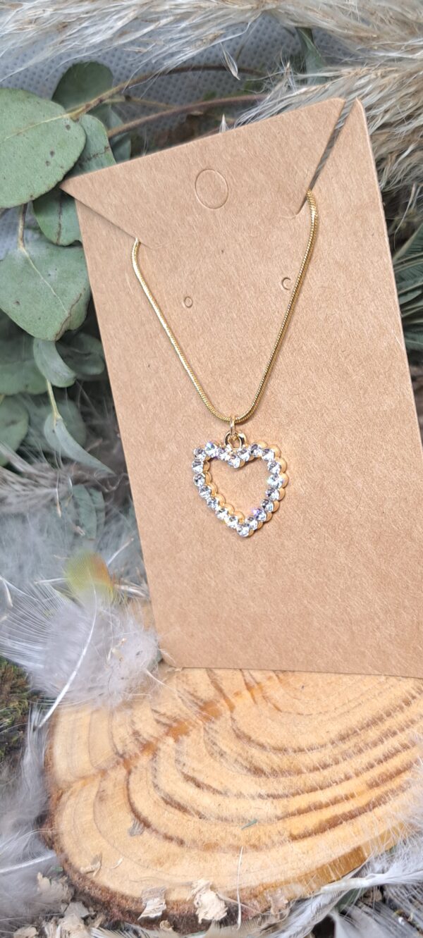 Chaine et Pendentif Cœur Strass