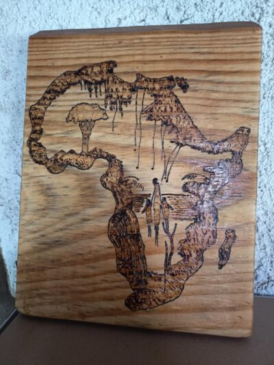 Planche décorative carte d'Afrique famille