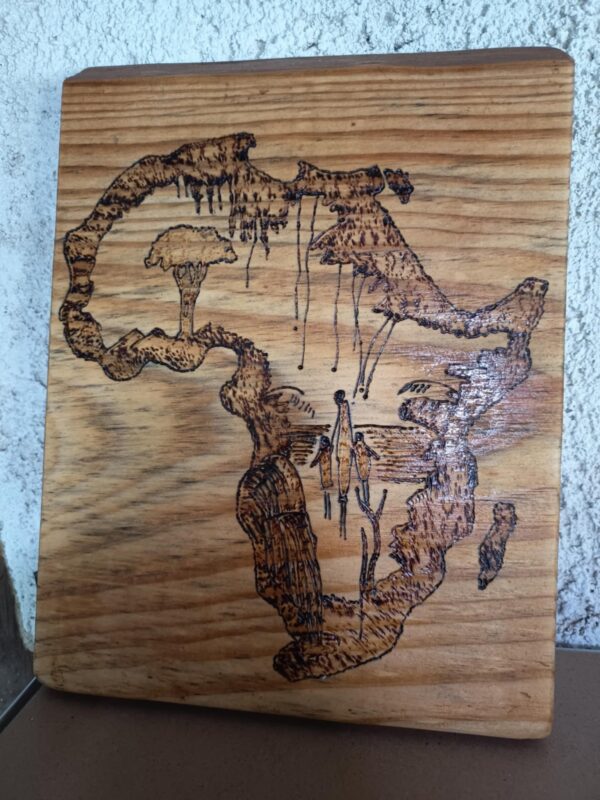 Planche décorative carte d'Afrique famille