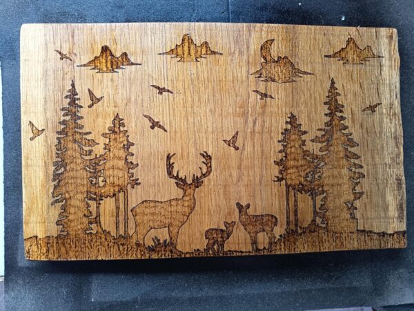 Planche décorative foret cerf