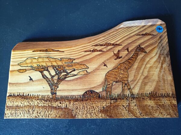 Planche décorative paysage d'Afrique girafe