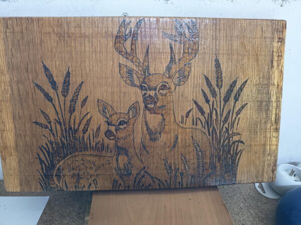 Planche décorative cerf et biche